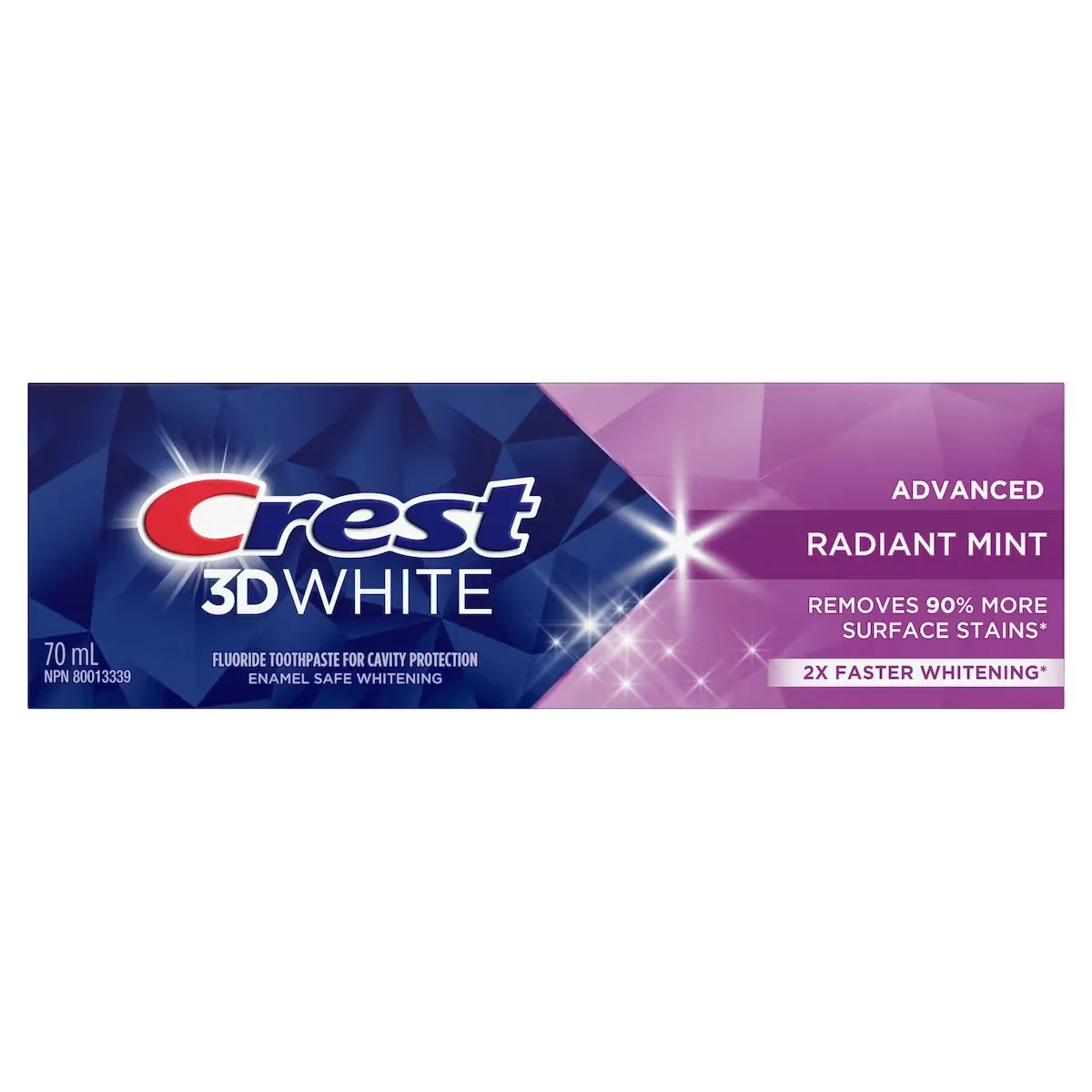 Crest 3D White Advanced, Teeth Whitening Toothpaste Radiant Mint, 70 mL product image
