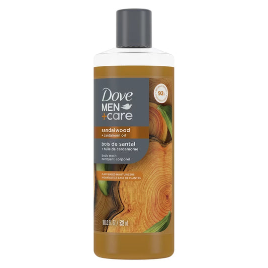 Dove Men+Care Restoring Sandalwood + Cardamom Oil Body Wash front package