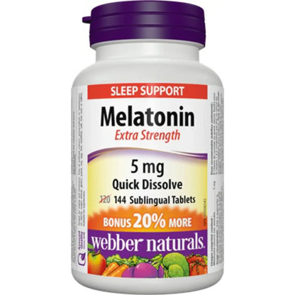 Webber Melatonin Extra Strength Quick Dissolve 5 mg front package