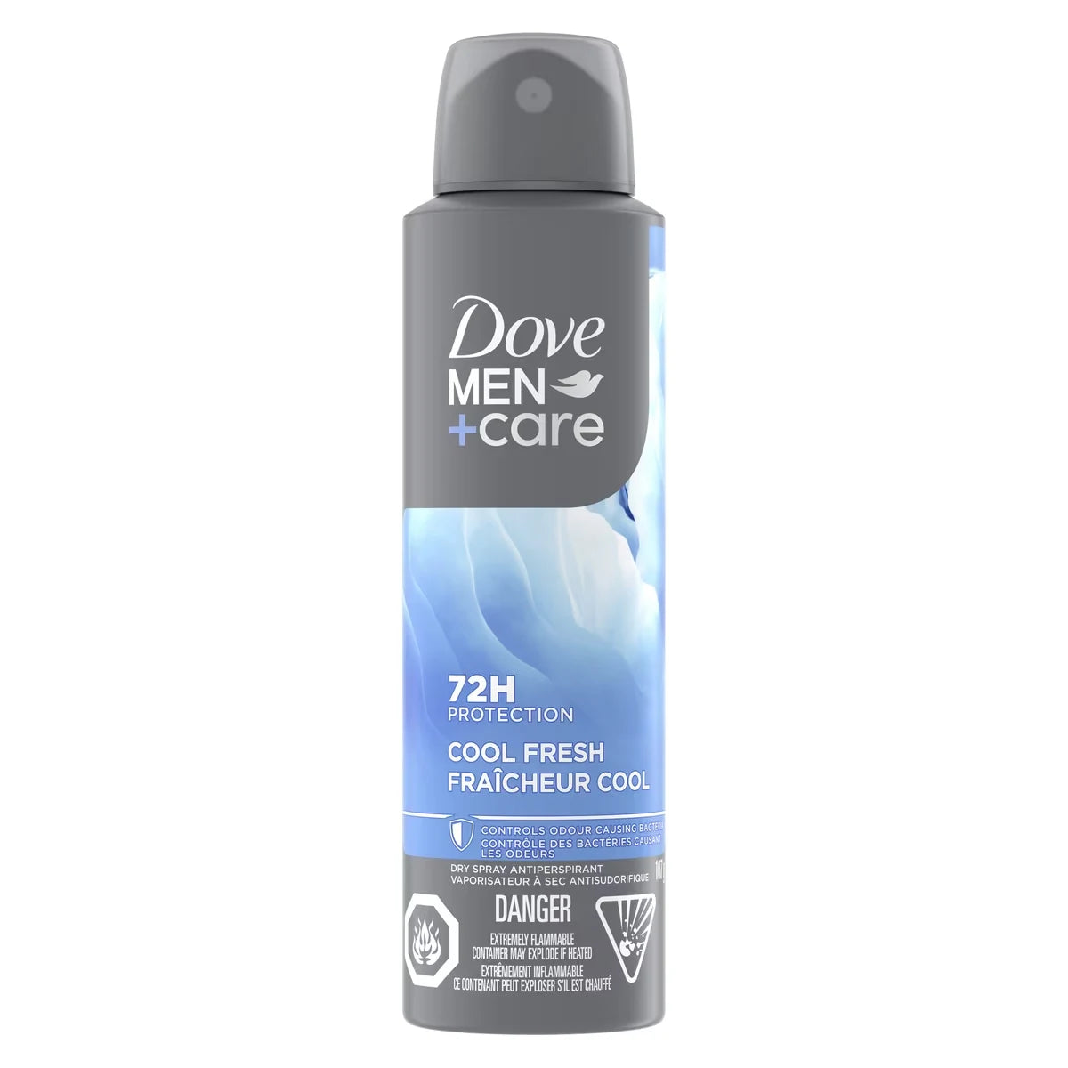 Dove Men+Care Dry Spray Antiperspirant Cool Fresh antibacterial odour protection 107 GR front package