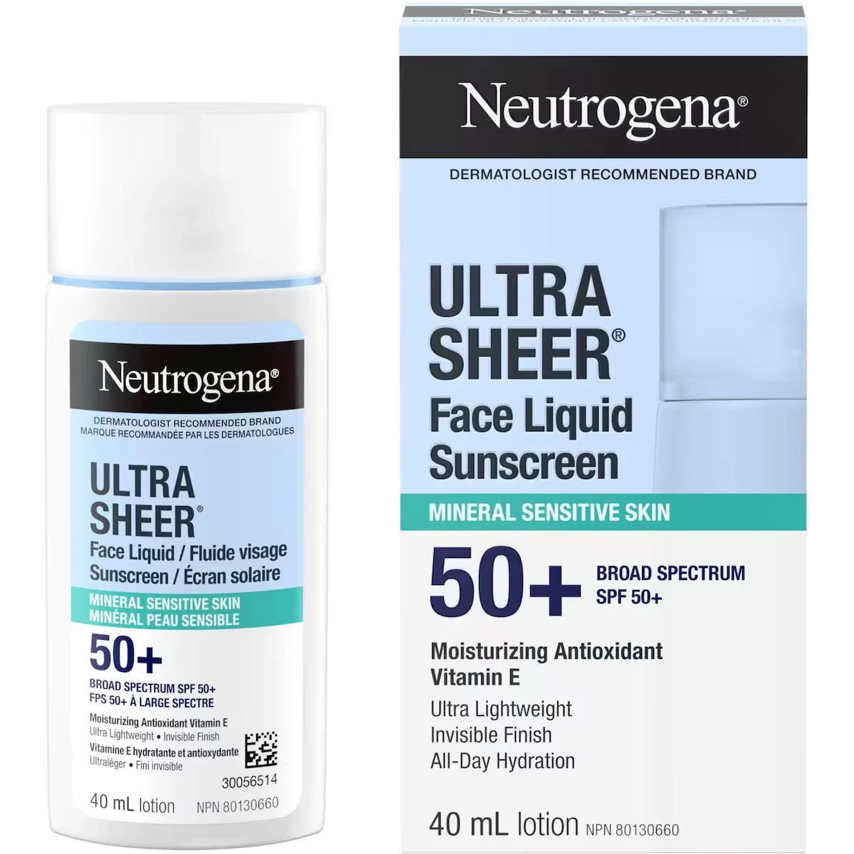 Neutrogena Ultra Sheer Face Liquid Mineral Sunscreen for Sensitive Skin, SPF 50+ alternate view