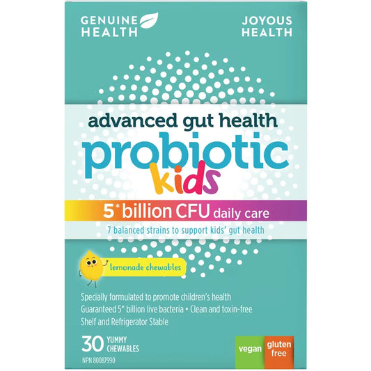 Genuine Health Advanced Gut Health Chewable Probiotic for Kids, Lemonade Flavor, 5 Billion CFU product image
