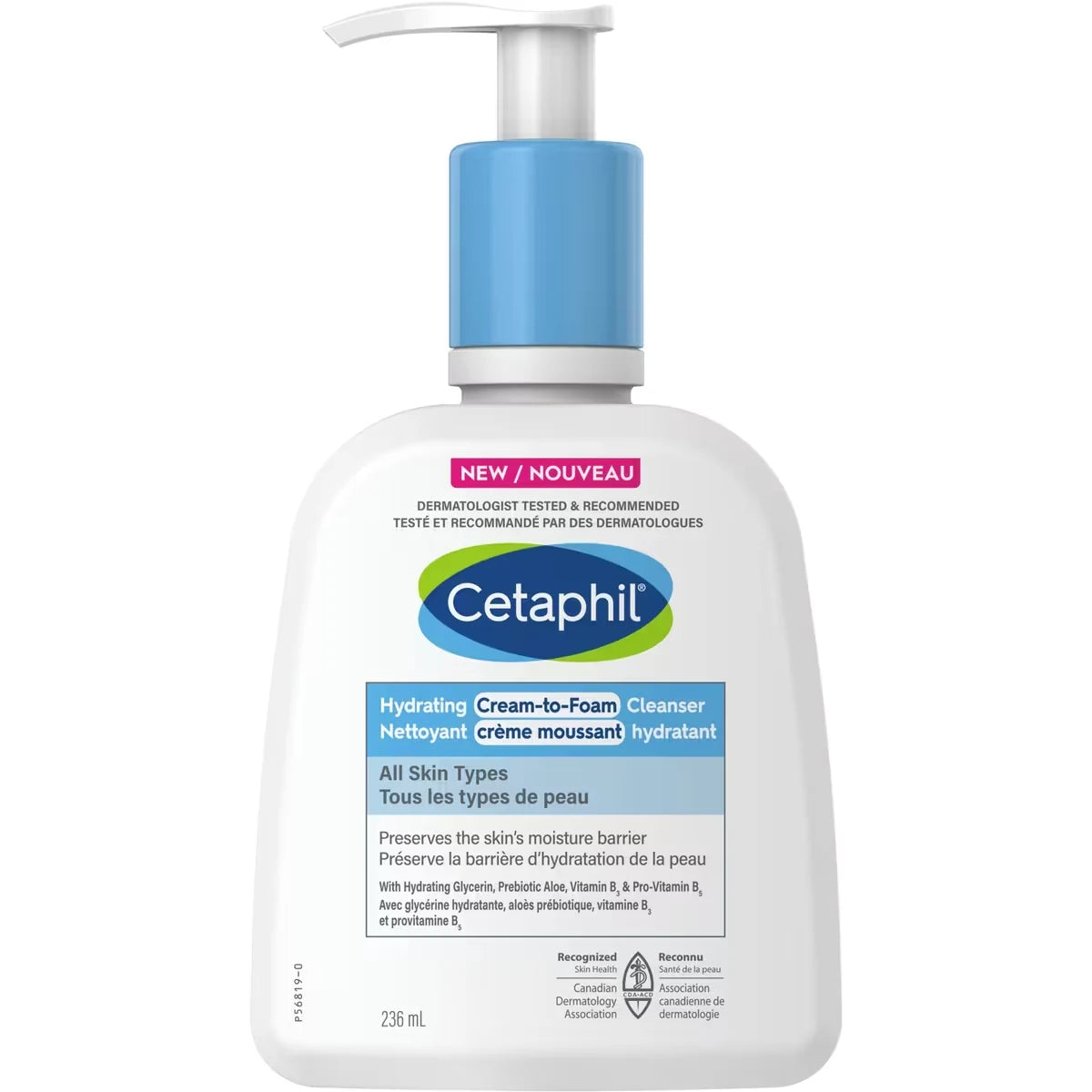 Cetaphil Hydrating Cream to Foam Cleanser - Hydrating Face Wash with Niacinamide, Amino Acid and Prebiotic Aloe front package