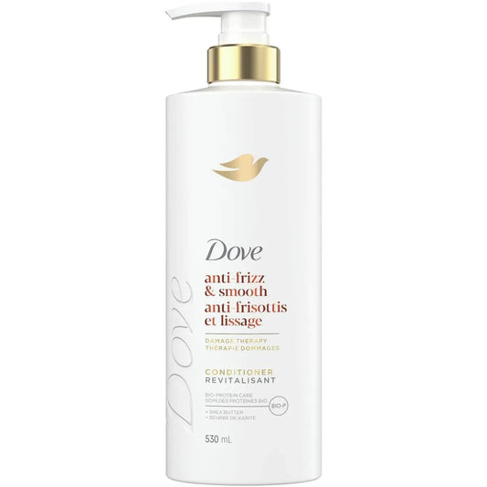Dove Anti Frizz Smooth Hair care for Frizz-Prone Hair with Liquid Bio-Protein Care and Shea Butter 530 ML front package