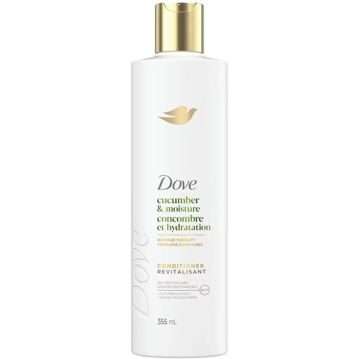Dove Cucumber Moisture Conditioner for Dull & Dry Hair, with Liquid Bio-Protein care, 355 ML front package