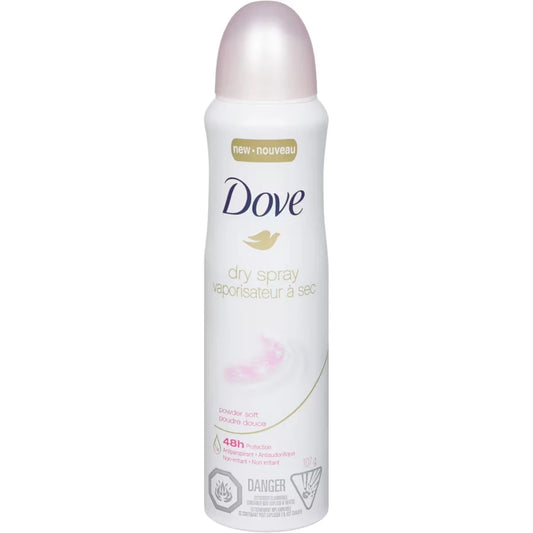 Dove Advanced Care Dry Spray Antiperspirant Deodorant for Women Powder Soft Scent Pro-Ceramide Technology for Soft front package