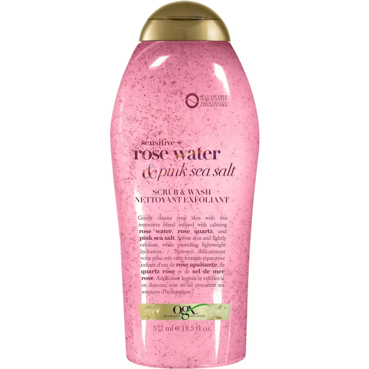 OGX Pink Sea Salt & Rosewater Gentle Soothing Body Scrub front package