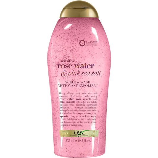 OGX Pink Sea Salt & Rosewater Gentle Soothing Body Scrub front package