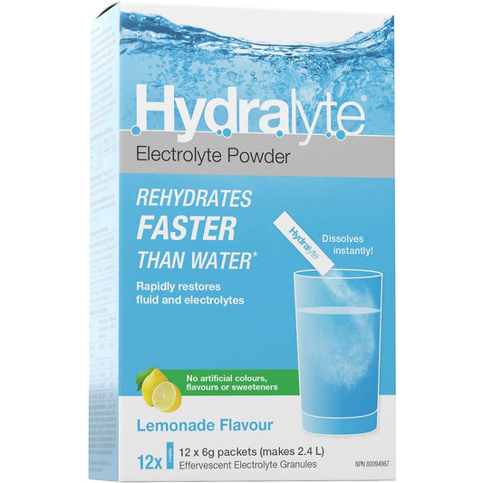 Hydralyte Effervescent Electrolyte Granule Sticks, Lemonade