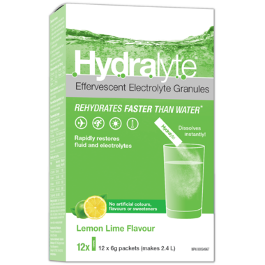 Hydralyte Effervescent Granule Sticks, Lemon Lime