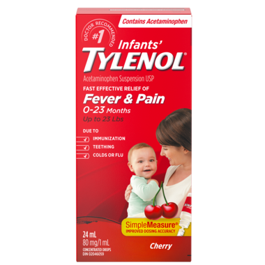 Tylenol Infants' Medicine, Fever & Pain Drops, Cherry
