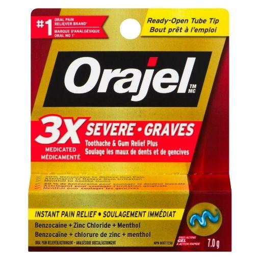 Orajel 3X Severe Toothache and Gum Relief Gel