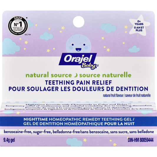 Orajel Natural Source Teething Pain relief Nighttime Gel