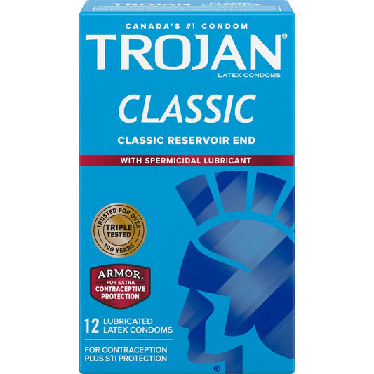 Trojan Classic Lubricated Condoms, With Spermicidal Lubricant
