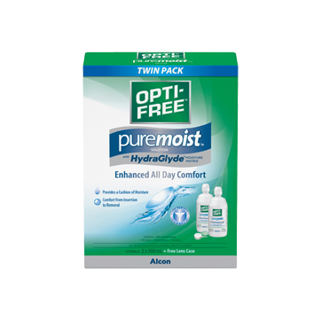 Opti-Free PureMoist® Multipurpose Contact Lens Solution with HydraGlyde Twin Pack 600 mL
